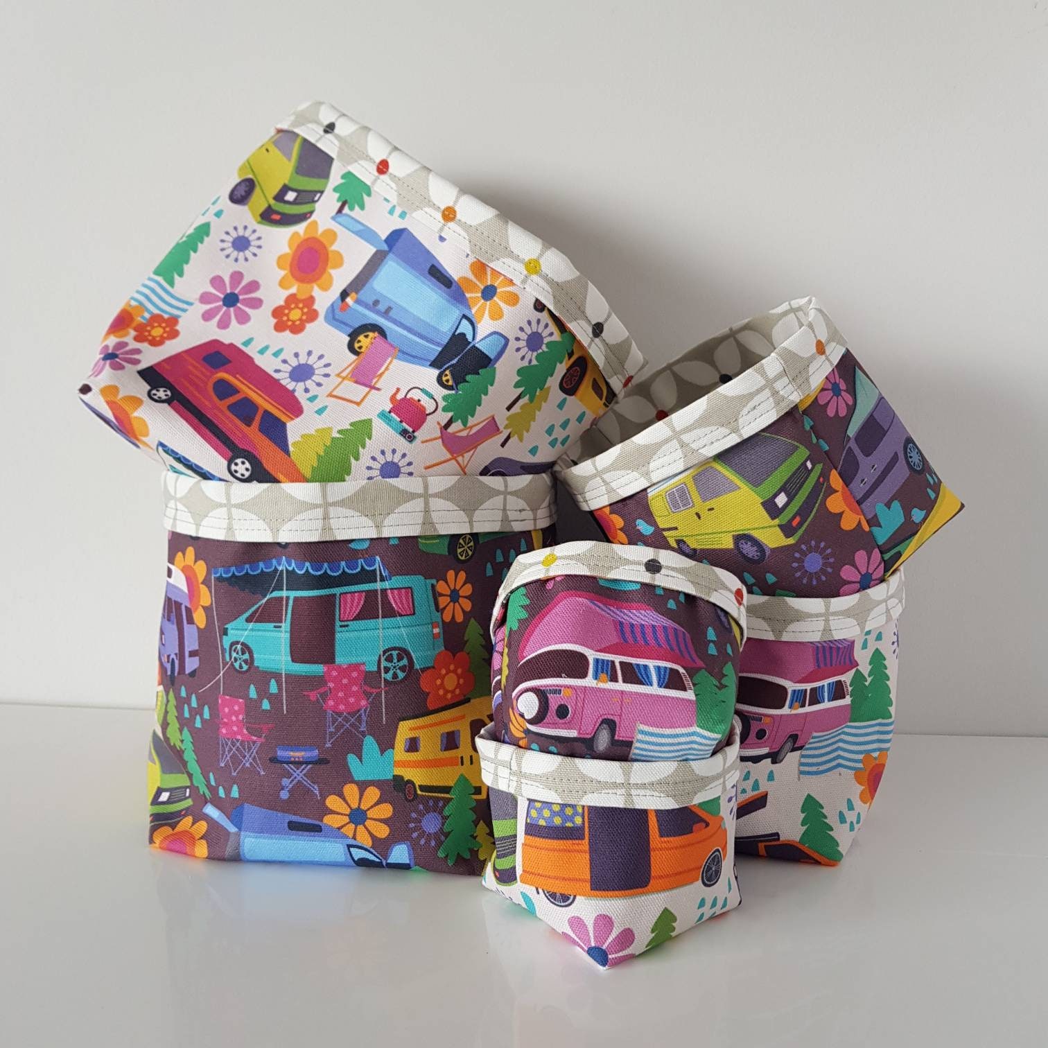 Campervan Fabric Storage Baskets