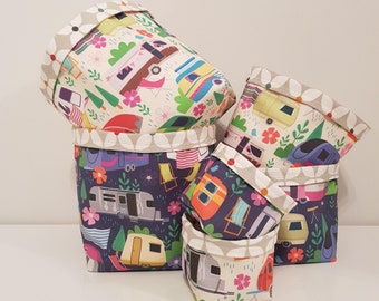 Caravan Fabric Storage Baskets