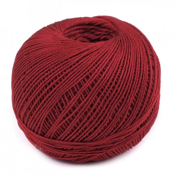 SNEHURKA Rio Red Cotton Crochette Yarn 3 ply Cotton Threads 200 meters / 222 yds Handicratf, Art, DIY. Free Shipping.  Linen Hit