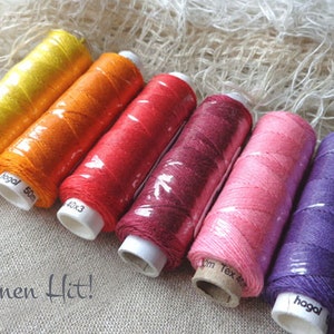 Six spools of linen thread - nearly rainbow colourway sewing lace jewelry Lace Jewelry Sewing Linen Hit