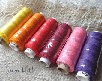 Six spools of linen thread - nearly rainbow colourway sewing lace jewelry Lace Jewelry Sewing Linen Hit