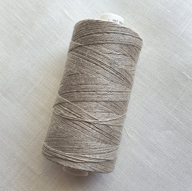 Linen Bobbin 500 m Linen Thread 1/5/10 spools Natural Light Grey / Beige Spools hand & machine quilting sewing craft lace jewelry Linen Hit image 2