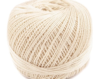 SNEHURKA Ecru Cotton Crochette Yarn 3 ply Cotton Threads 200 meters / 222 yds Handicratf, Art, DIY. Free Shipping.  Linen Hit