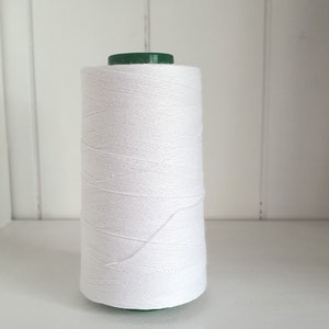 Linen Thread 1000 m 1 White Spool hand & machine quilting sewing craft lace jewelry Linen Hit image 2