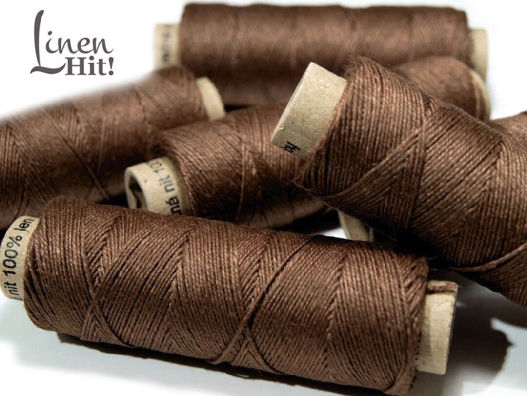 Set of Linen Thread 5/10/20 Medium Brown Spools Hand & Machine Quilting ...