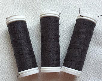 Black Linen Bobbin 70 m Each, Set of Linen Thread 1/5/10/20 Spools hand & machine quilting sewing craft lace jewelry Linen Hit