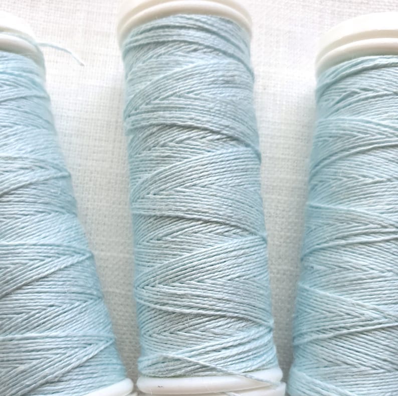 Set of Linen Thread 51020 Natural Light Blue Spools hand /& machine quilting sewing craft lace jewelry Linen Hit Linen Bobbin 70 m Each