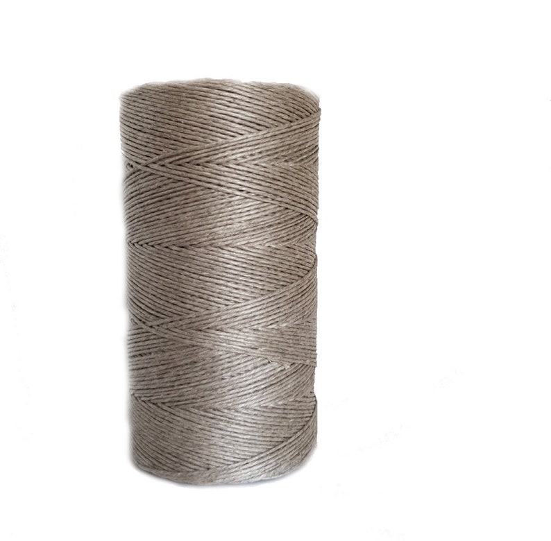 Linen Thread Linen Cord Exclusive 0,9 mm 3 ply Natural Grey Beige Flax Spool 130 m / 144 yards Linen Yarn Jewelry Embroidery Lace Linen Hit image 1