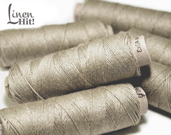 Set von Leinenfaden 1/5/10/20 Natur Grau / Beige Garnrollen Hand & Maschine Quilten Nähen Handwerk Spitze Schmuck Linen Hit 100% Leinen