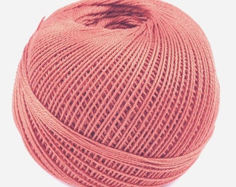 SNEHURKA Light Salmon Cotton Crochette Yarn 3 ply Cotton Threads 200 meters / 222 yds Handicratf, Art, DIY. Free Shipping.  Linen Hit