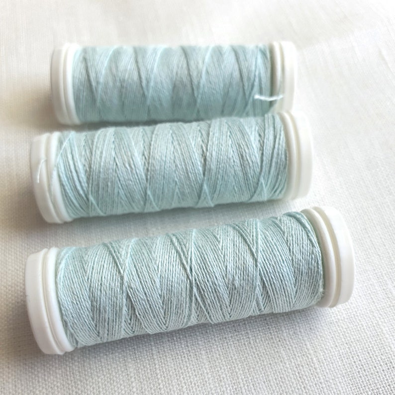Set of Linen Thread 51020 Natural Light Blue Spools hand /& machine quilting sewing craft lace jewelry Linen Hit Linen Bobbin 70 m Each