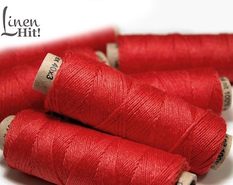 Set of Red Linen Thread 5/10/20 Spools hand & machine quilting sewing craft lace jewelry 100% linen from Linen Hit