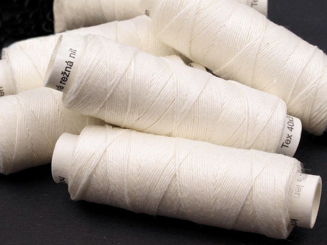 Set of Linen Thread 5/10/20 Ecru Spools Hand & Machine Quilting Sewing ...