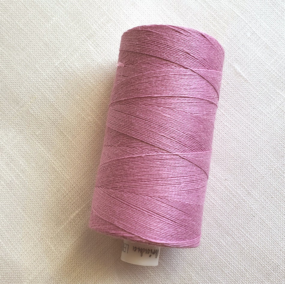 Linen Bobbin 500 m, Set of Linen Thread 1/5/10 Light Pink Violet Spools hand & machine quilting sewing craft lace jewelry Linen Hit
