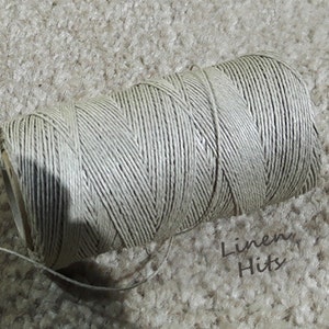 Linen Thread Linen Cord Exclusive 0,9 mm 3 ply Natural Grey Beige Flax Spool 130 m / 144 yards Linen Yarn Jewelry Embroidery Lace Linen Hit image 6