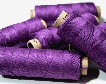 Set of Linen Thread 1/5/10/20 Purple Spools hand & machine quilting sewing craft lace jewelry 100% linen Linen Hit!