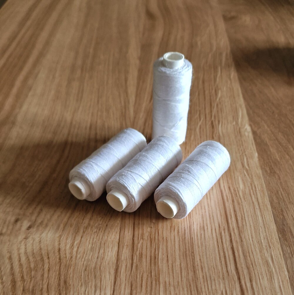 Set of Linen Thread 1/5/10 White Spools X 100 Meters Czech Linen ...