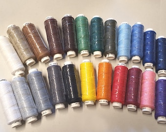 23 spools of Czech Linen Threads - Threads for hand & machine, quilting, sewing, craft, lace, jewelry Linen Hit