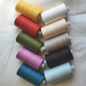 10 colors of Linen Threads, each Linen Bobbin 500 m, Linen Threads for craft, hand & machine quilting sewing craft lace jewelry Linen Hit
