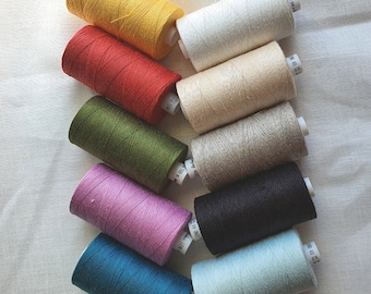 10 couleurs de fils de lin, chaque bobine de lin de 500 m, fils de lin pour l'artisanat, le quilting à la main et à la machine, couture de bijoux artisanaux en dentelle Linen Hit