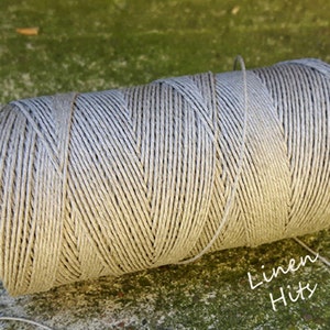Linen Thread Linen Cord Exclusive 0,9 mm 3 ply Natural Grey Beige Flax Spool 130 m / 144 yards Linen Yarn Jewelry Embroidery Lace Linen Hit image 5