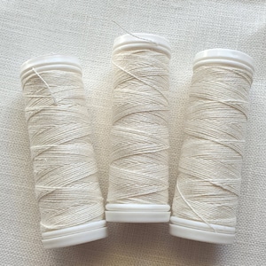 White Linen Bobbin 70 m Each, Set of Linen Thread 1/5/10/20 pcs Natural Spools hand & machine quilting sewing craft lace jewelry Linen Hit