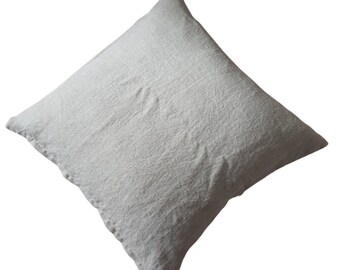 Hemp Pillow Cover Natural Grey 40x40 cm / 16x16" Zipper Pillow Free Shipping, Minimal Textile Pillow Organic Hemp 100% Vegan Linen Hit