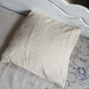 Hemp Pillow Cover Cream 40x40 cm / 16x16 Zipper Pillow Free Shipping, Minimal Textile Pillow Organic Hemp 100% Vegan Linen Hit zdjęcie 3