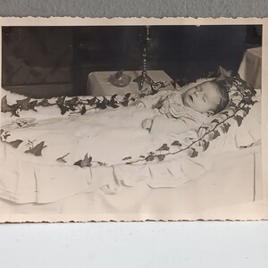 Rare originale carte photographie post mortem / photo mortuaire deuil memento mori