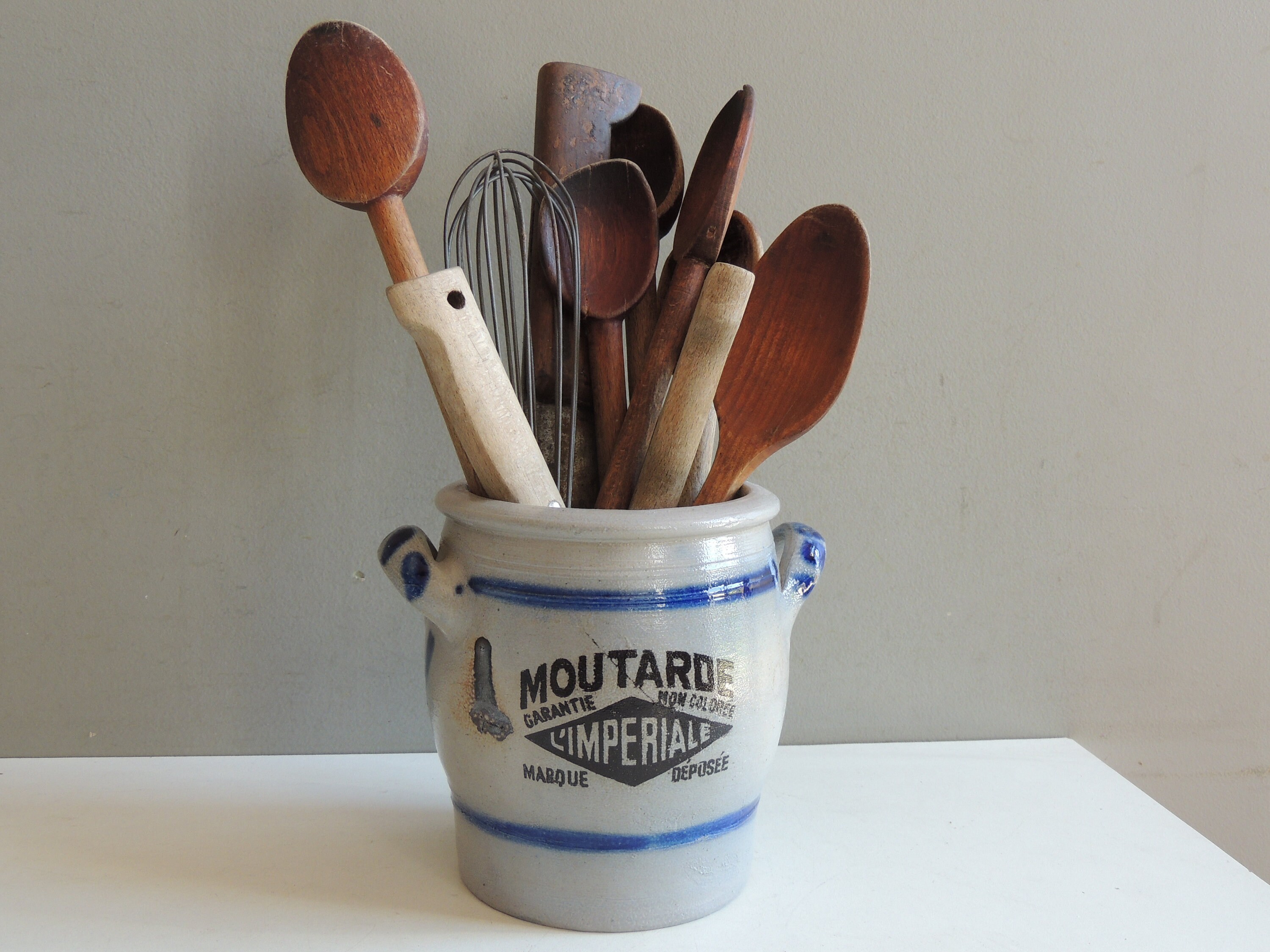 Ancien Pot à Moutarde L'impériale Moutardier Vintage en Céramique Grès Vernissé/Déco Cuisine