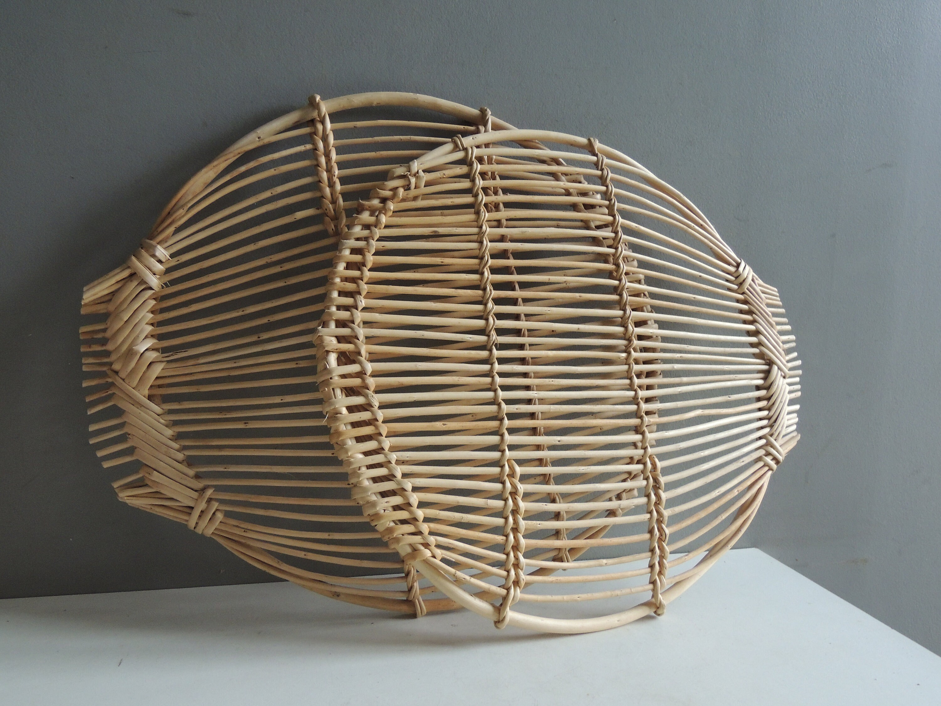 Dessous de Plat Rotin Osier Tressé/Grille Refroidissement Pour Pain Gateaux Tarte/Art Populaire Déco