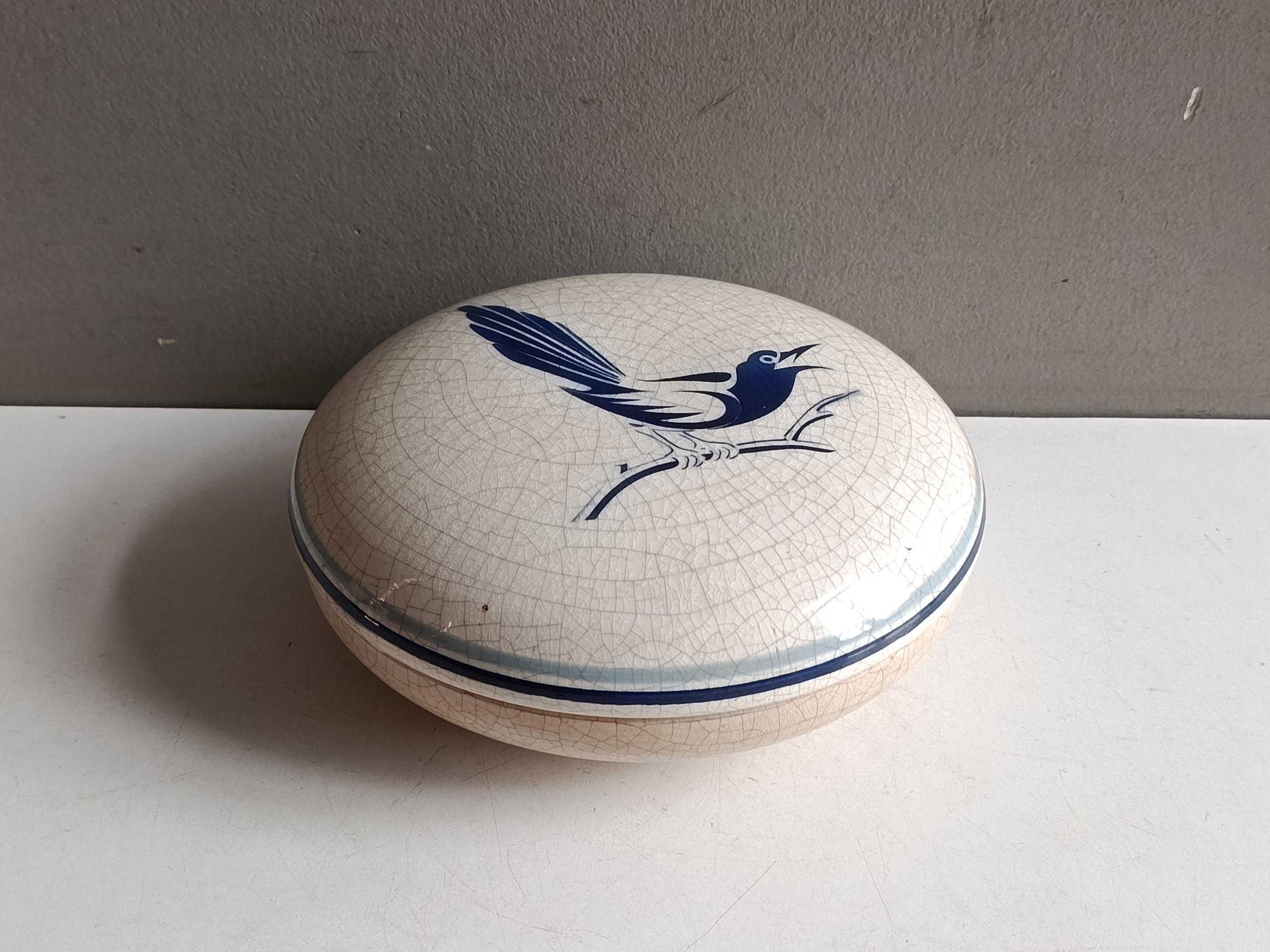 Boîte à Bijoux Vintage En Bois Et Laiton - Décor Oiseaux En Résine - Fait Main - Occasion