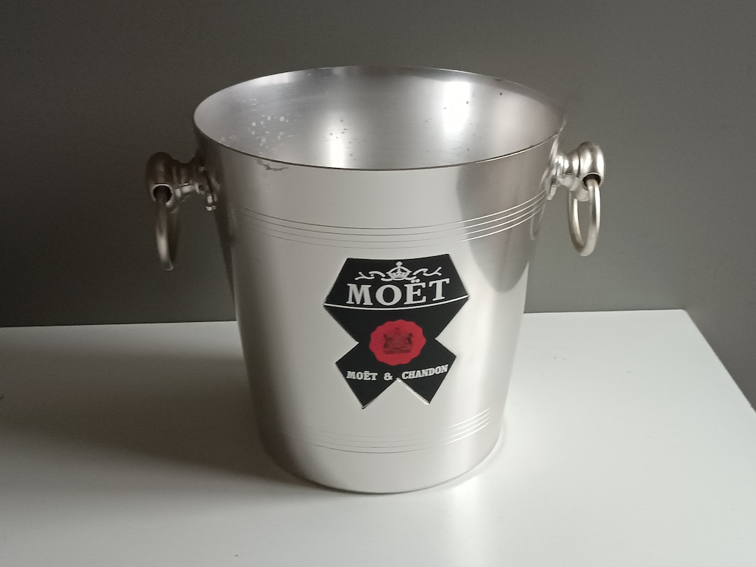 Seau à champagne Moët and Chandon en métal noir