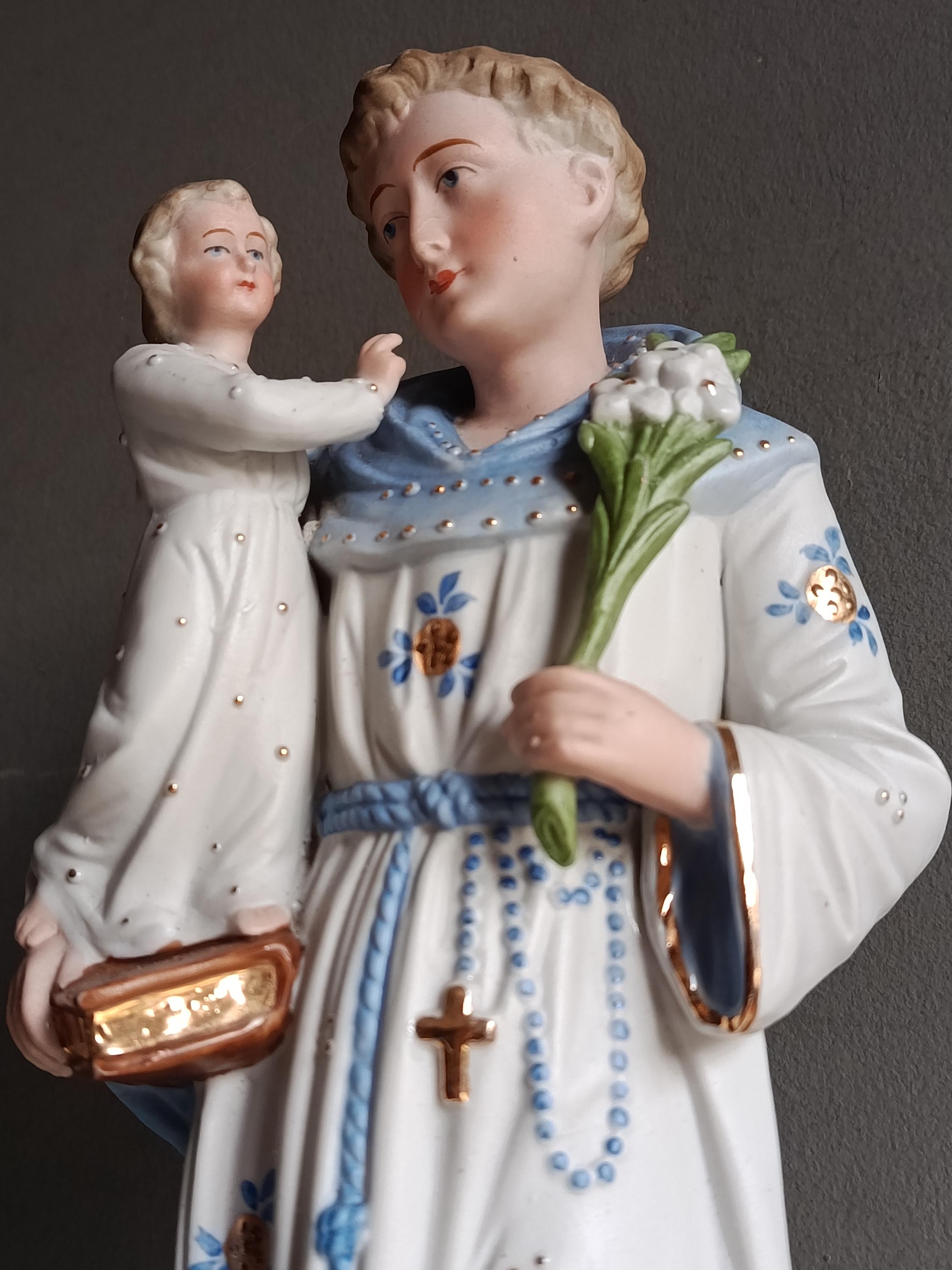 美術品・アンティーク・コレクション 聖アントニオ 幼子イエス 陶器製 置物