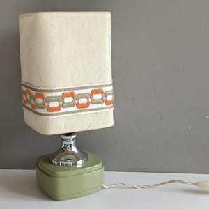 Vintage ceramic foot lamp and lampshade design sixties seventies mid century / modernist space age / bedside living room lamp