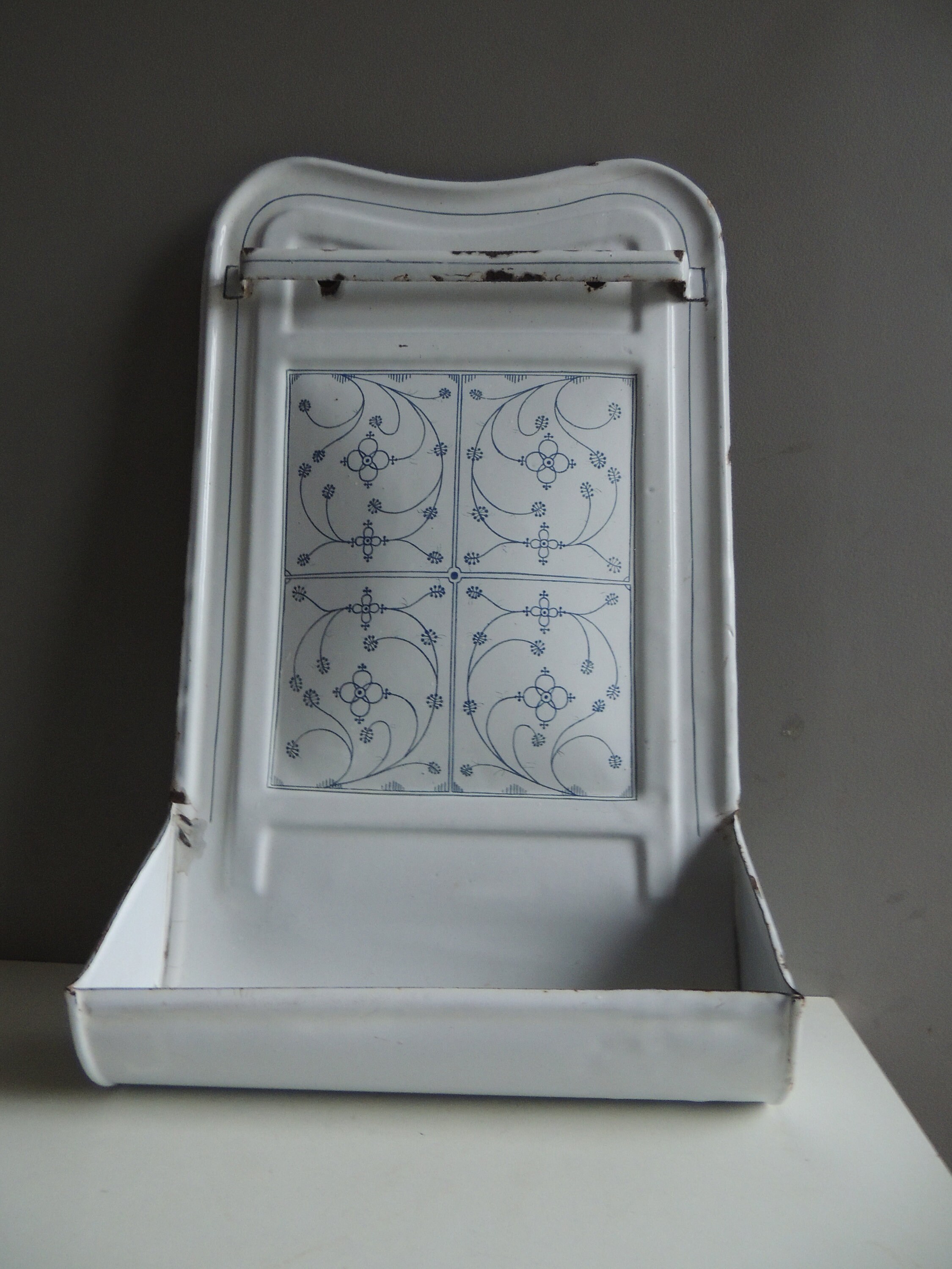 French Antique Enamel Ladle Utensils Holder Rack Drainer With Etsy