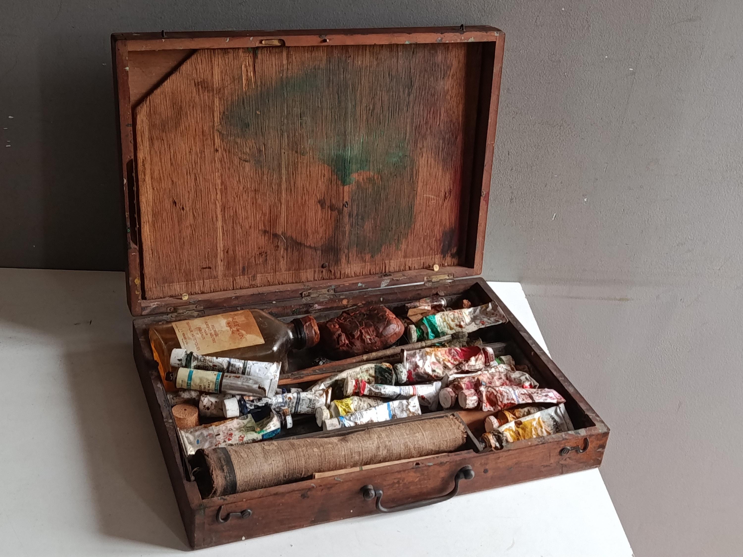 Boîte En Bois Pour Artiste (stockage Peinture, Outils) - Ancien Style, Neuve