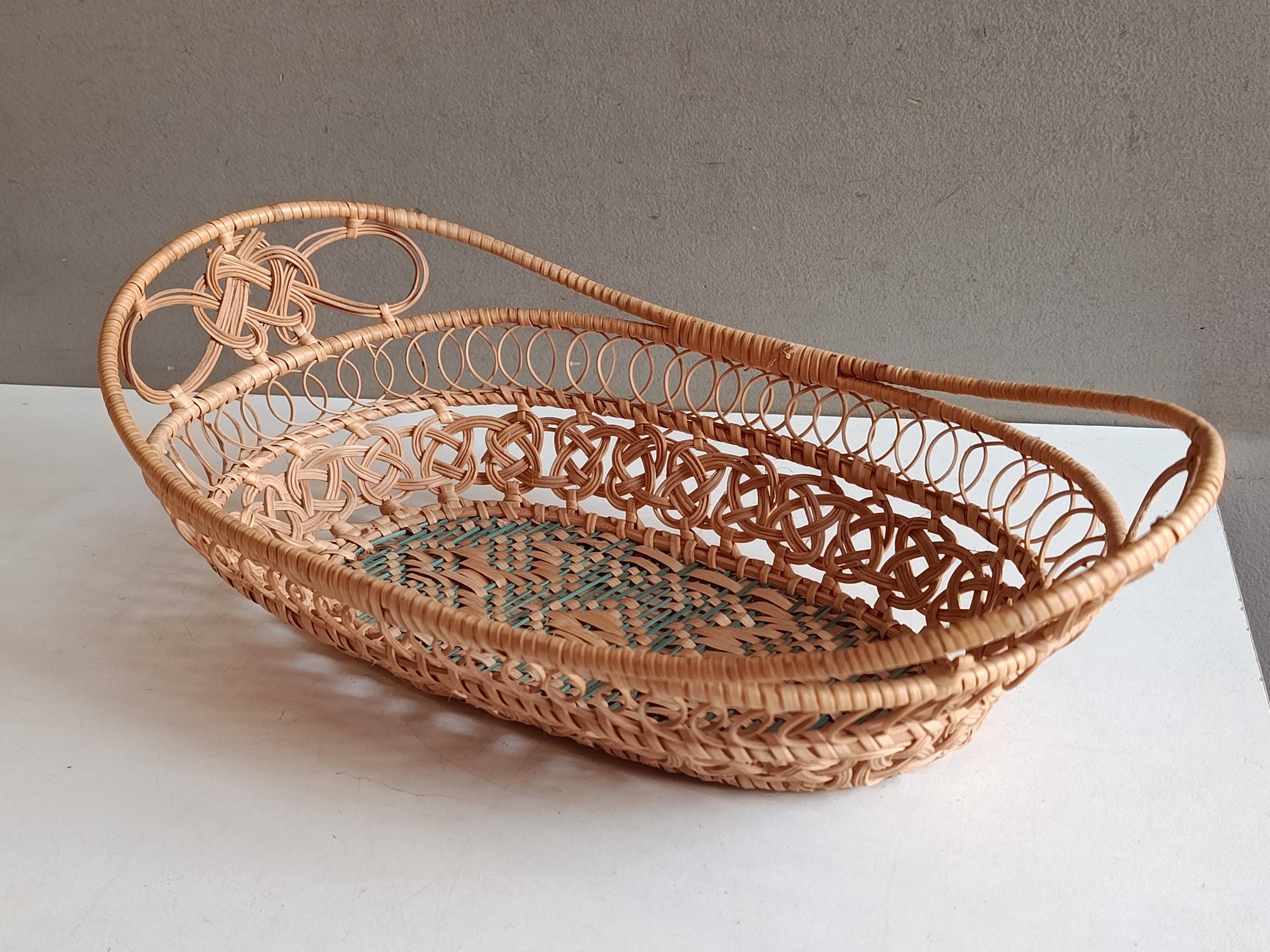 Panier tressé en bois d'attelle, sac à main panier marron