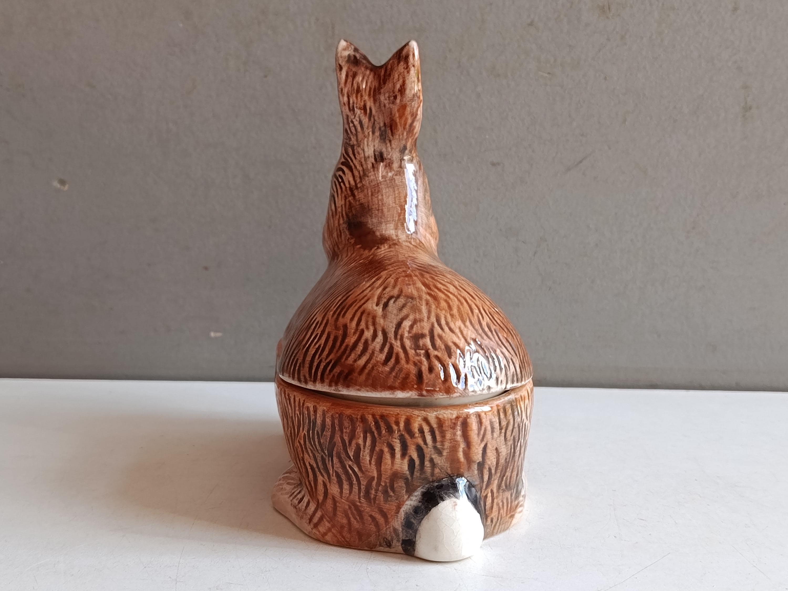春の感謝セール♪フランス陶器☆うさぎ型テリーヌポット コーガン作 マジョリカ焼き 春の感謝セール♪フランス陶器☆うさぎ型テリーヌポット コーガン作