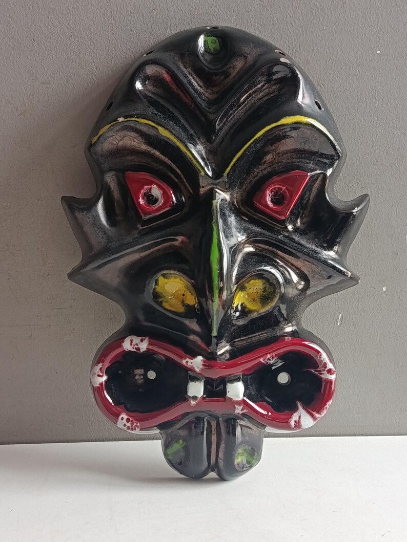 French Vintage Ceramic Sculpture African Mask Vallauris 1950s-60s ...