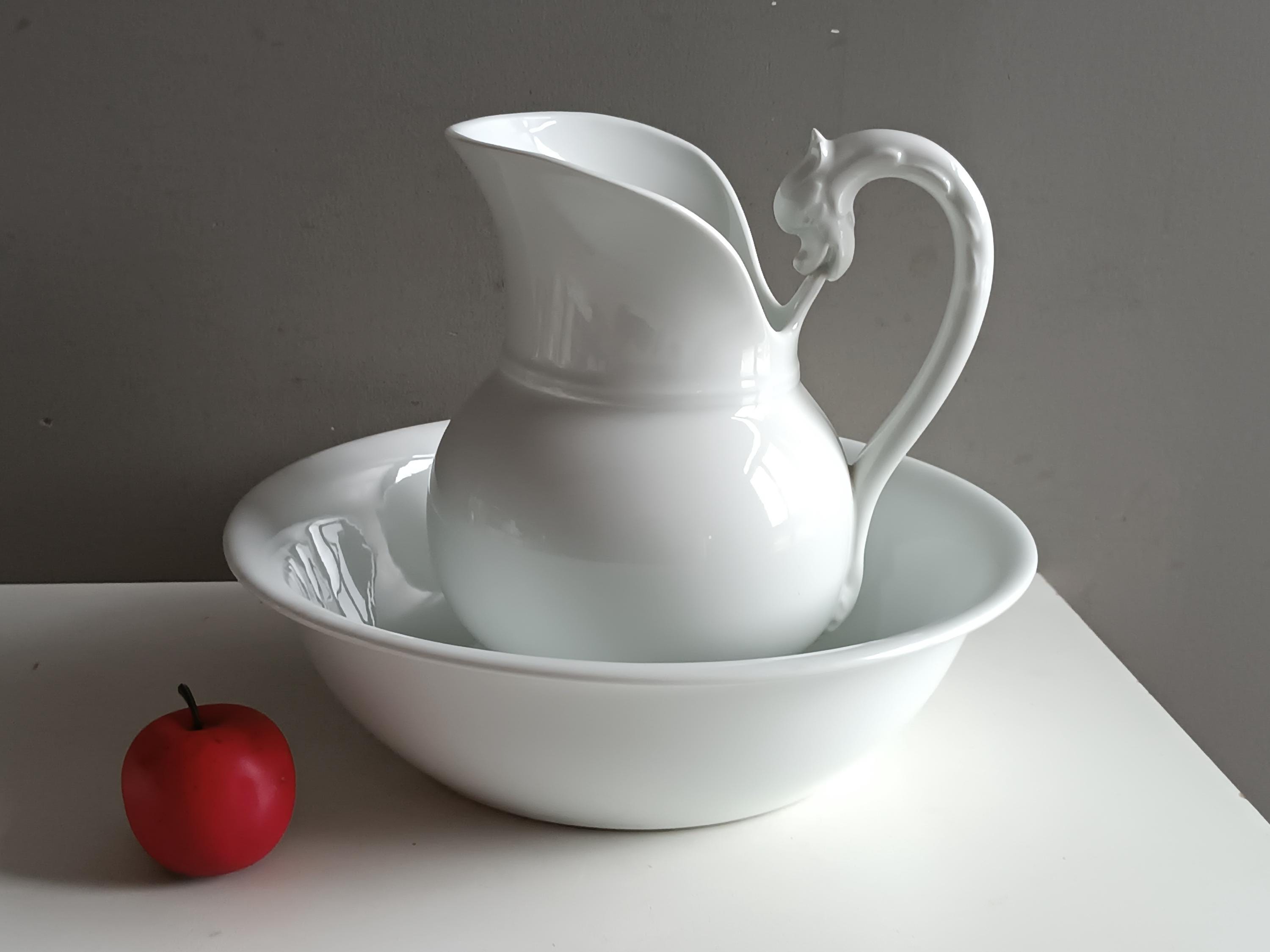 Bassine / Broc De Toilette Ancien à Losanges – Générique – Déco Rétro