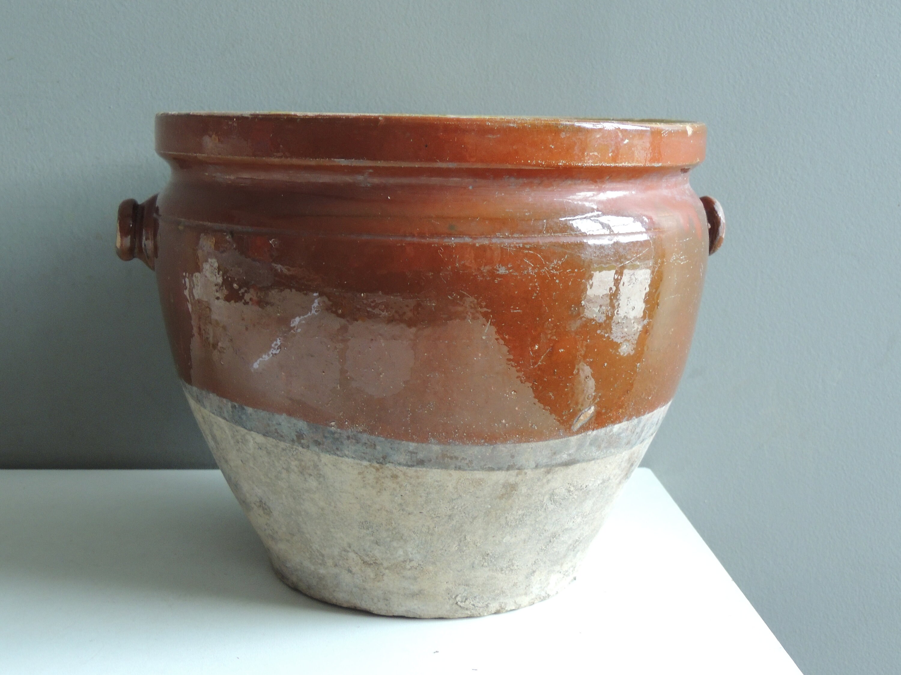 Kitchen & Dining Kitchen Storage French antique large grease saindoux confit glazed sandstone