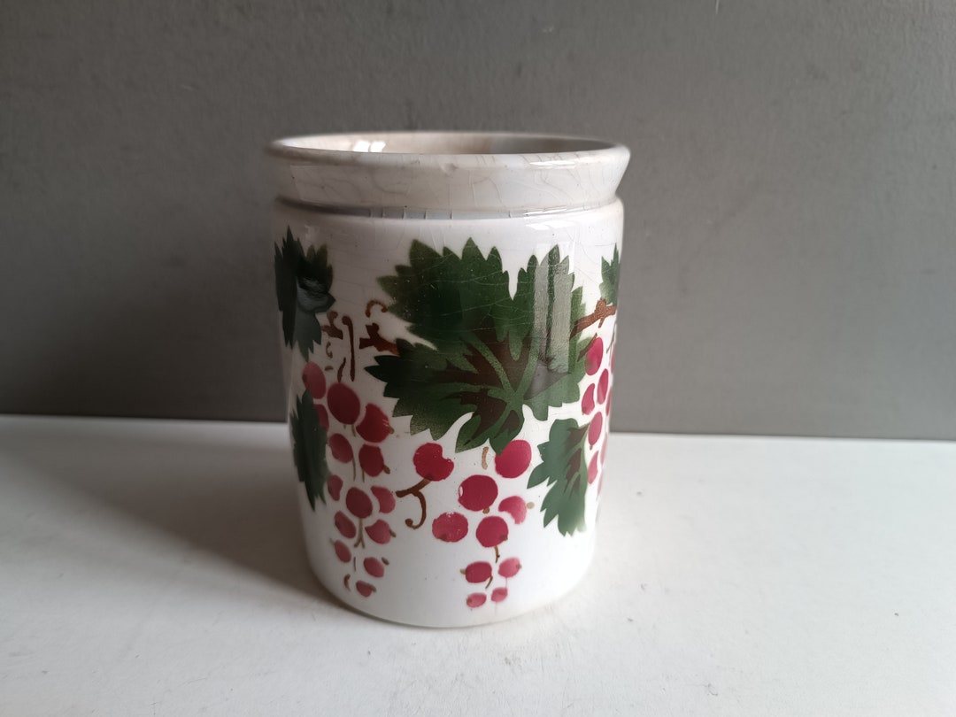 Antique French Jam Jar Ironstone Pot Saint Amand / Grape Fruit Etsy