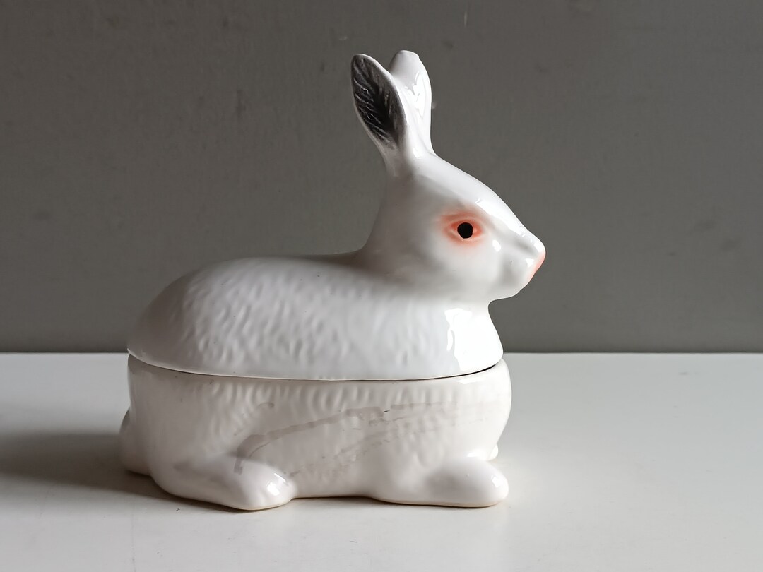 Terrine Little White Rabbit Bunny Ceramic by Michel Caugant/earthenware ...