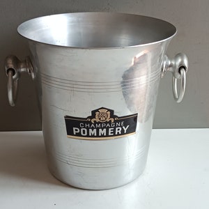 Vintage French Champagne aluminium bucket cooler Pommery Reims Argit / ice bucket made in France