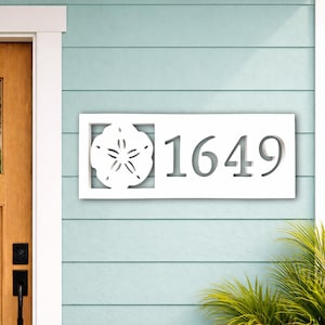 Sand Dollar Address Sign: Weatherproof Coastal House Numbers - Nautical Beach House Decor