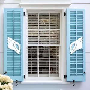 Conch Shell Shutter Decorations: Weatherproof Coastal Home Decor - Shutter Embellishments (Set of 2)