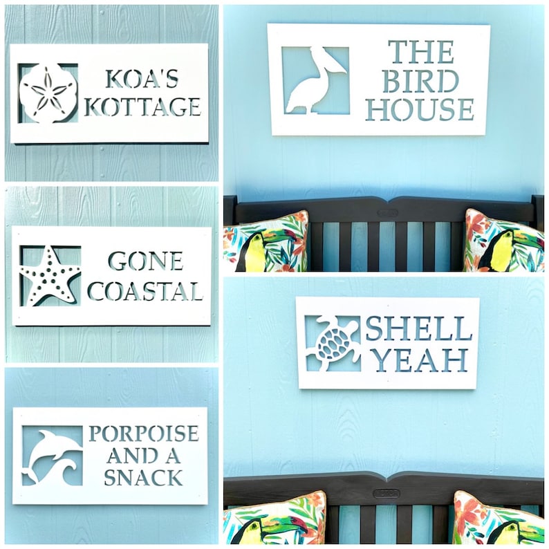 Custom Dolphin Beach House Name Sign Weatherproof Etsy