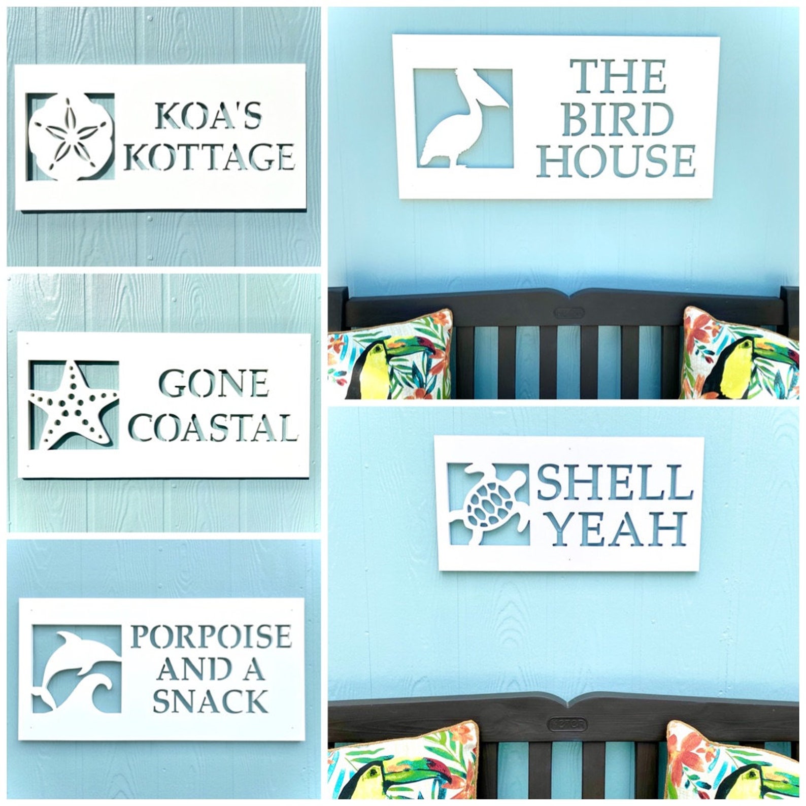 Custom Palm Tree Beach House Name Sign Weatherproof Etsy