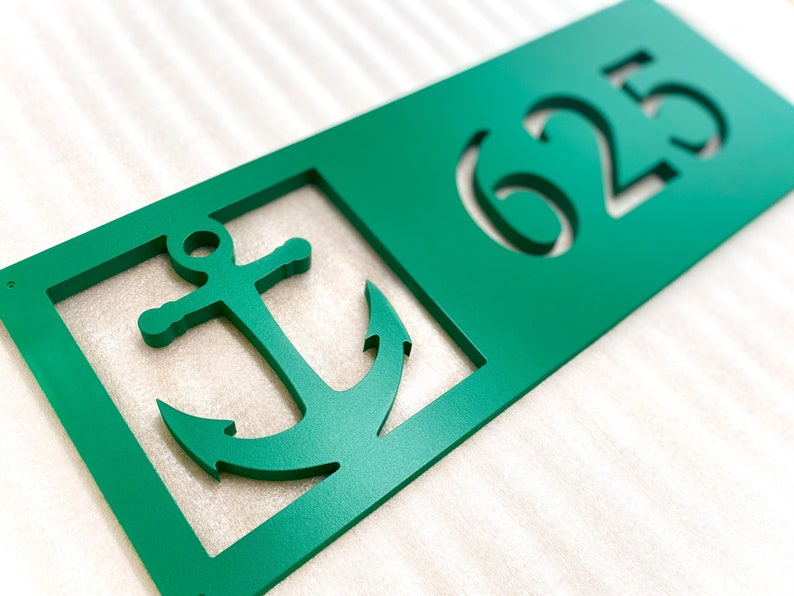 Horizontal Nautical Anchor Address Sign Weatherproof PVC Etsy